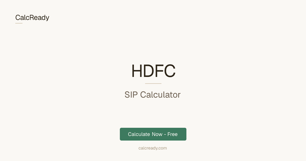 HDFC Bank SIP Calculator - SIP Investment Calculator HDFC